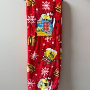 Sponge Bob Christmas Blanket Plush Throw NEW Nickelodeon SpongeBob SquarePants